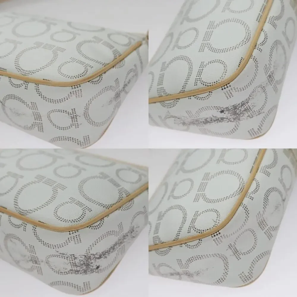 Salvatore Ferragamo Coated Canvas Accessory Pouch Gray